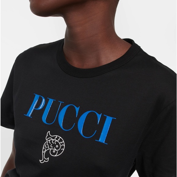 NEW PUCCI LOGO-PRINT COTTON T-SHIRT - Picture 3 of 10